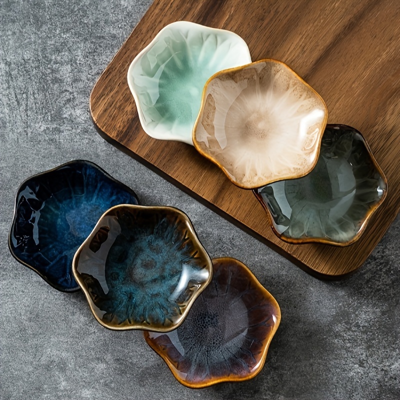 4 6pcs kiln transformed japanese   dish flavor dish vinegar dish   creative glaze underglaze small plate seasoning and pickles set Product details 1