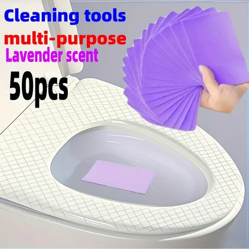 50 100pcs lavender magic cleaning paper suitable for floors toilets tiles hardwood marble and toilets microfiber cleaning cloth absorbent material