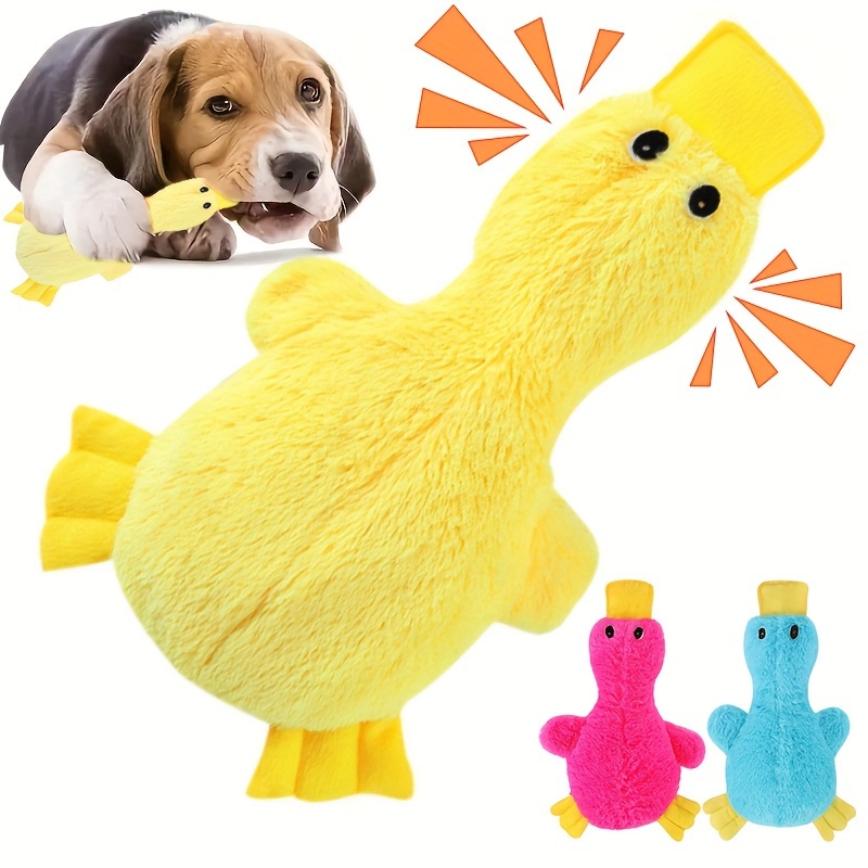 

Squeaky Duck Plush Dog Toy - Durable Chew Toy For Teeth Grinding, Interactive Play, No Stuffing, Soft Sound, Ideal For Small, Medium, And Large Breeds, Fruit Pattern, Polyester Material