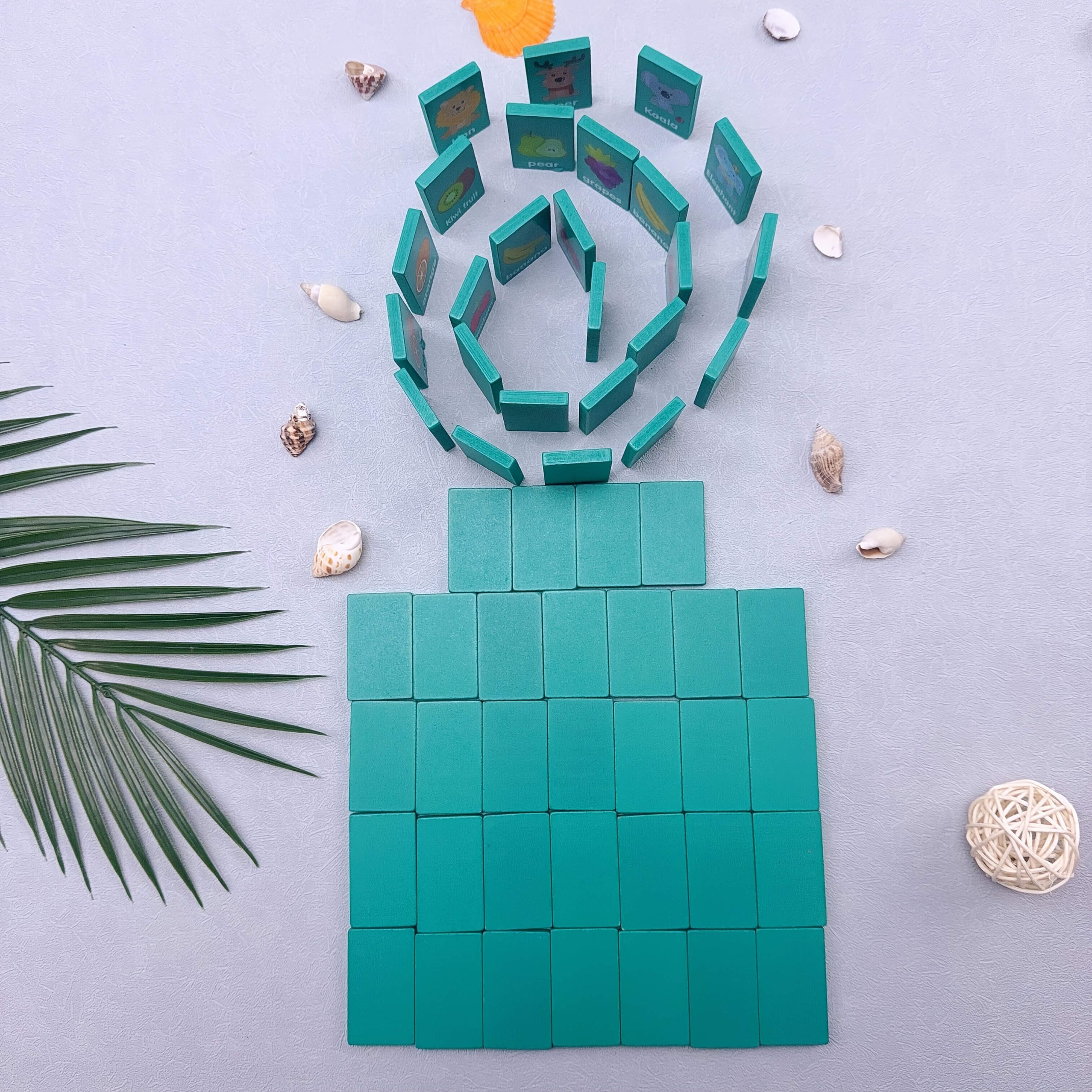 Wooden Multi-Functional Domino Stacking Game for Kids