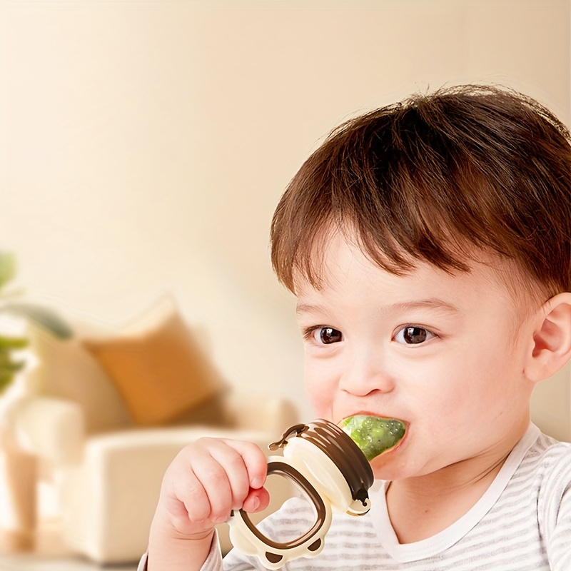 1 Silicone Baby Feeding Pacifier, Fruit & Vegetable Feeder, BPA-Free Teething and Tasting Pouch, Food-Grade Silicone, for 0-3 Years Old Babies and Toddlers