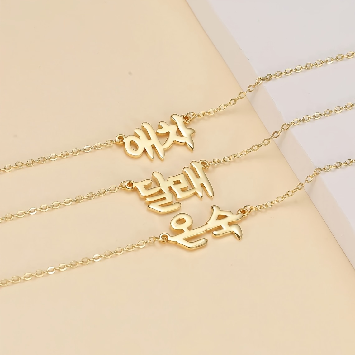TEMU Personalized Korean Name Necklace: Custom Jewelry With Native Korean Calligraphy, Everyday Wear And Festive Occasions