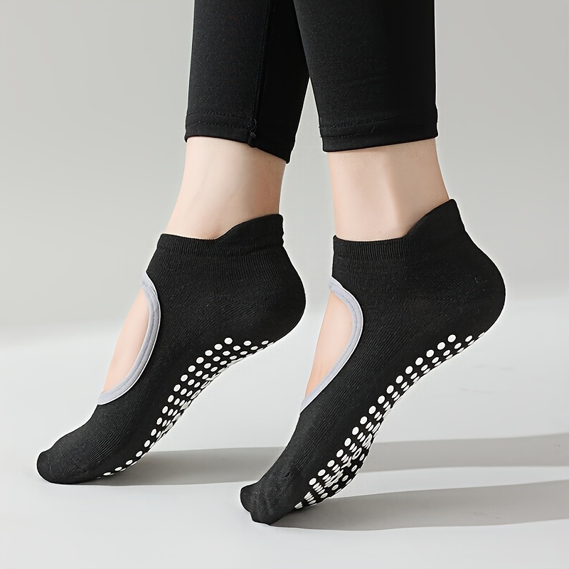 TEMU New Women's Yoga Socks Designed For Professional Non-slip Pilates Workouts, Summer Thin Backless Floor Socks