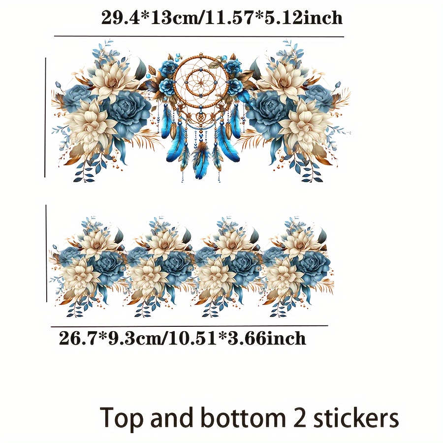 TEMU 2pcs Series With Floral Patterns, Waterproof And Erasable Uv Dtf Transfer Sleeves Suitable For 40-ounce Glass Mugs, Coffee Cups, Ceramics, And