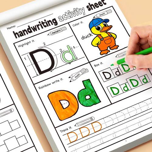 32 pages 26 english letters a z copy writing practice book illustrations and letter coloring tracing control pen training book teaching aids enlightenment education workbook suitable for children to learn to write