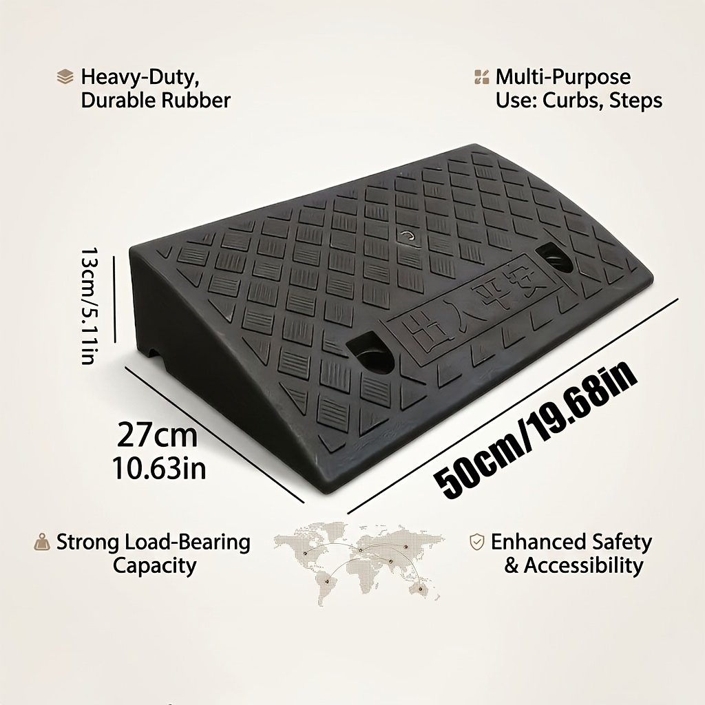 TEMU Portable Ramp With Anti-slip Surface - 5.11 Inch Rise Height - Heavy-duty Access Ramp For Cars, Motorcycles, Wheelchairs, And Pets