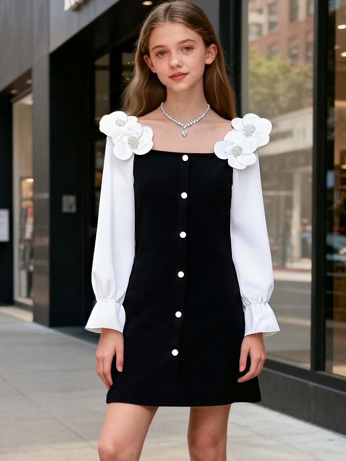 girls teen dress black fall outfit ages 13 16 - Temu Oman