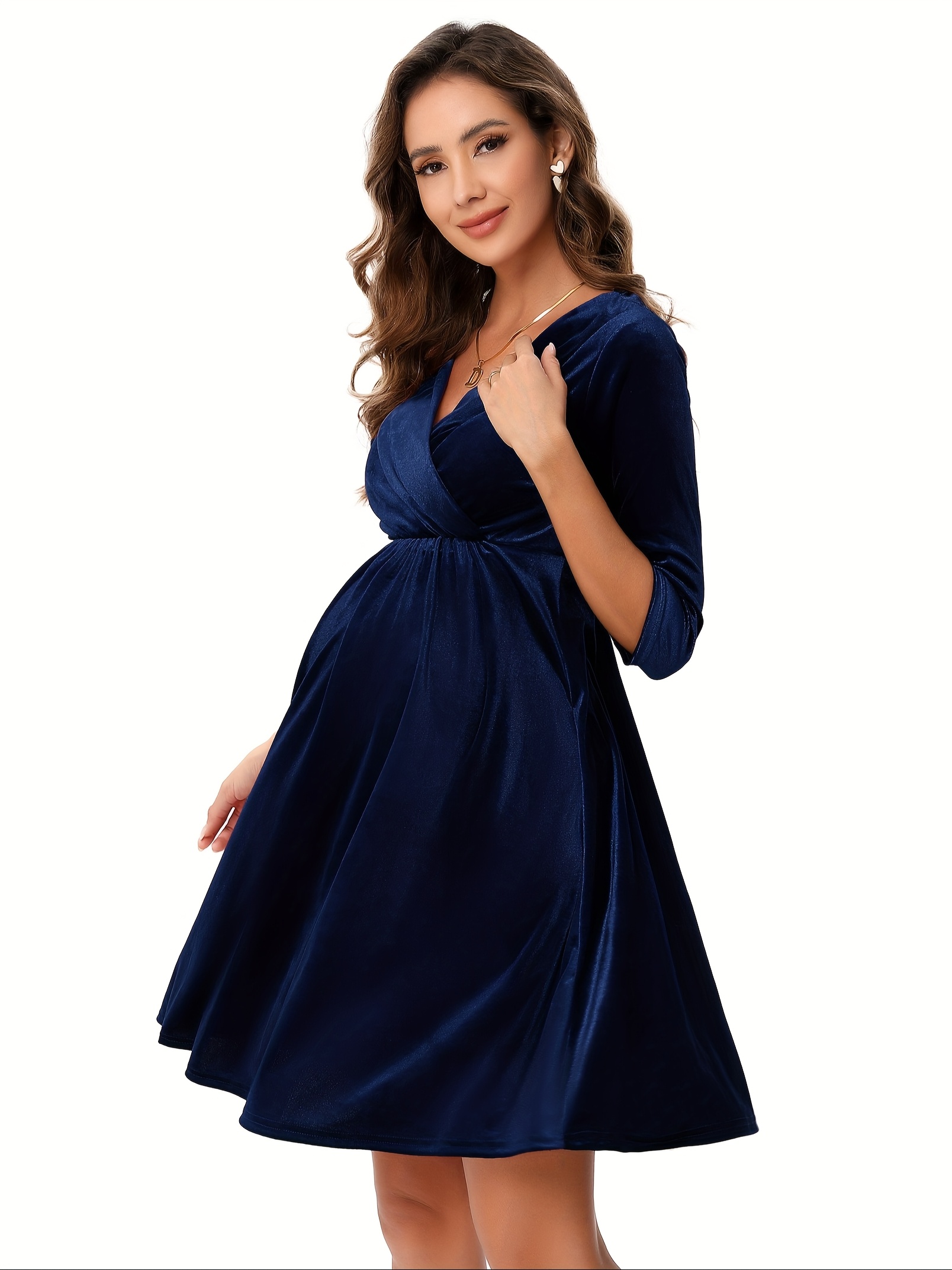 sachin and babi light blue dress Rheane Plus Size Maternity Dress