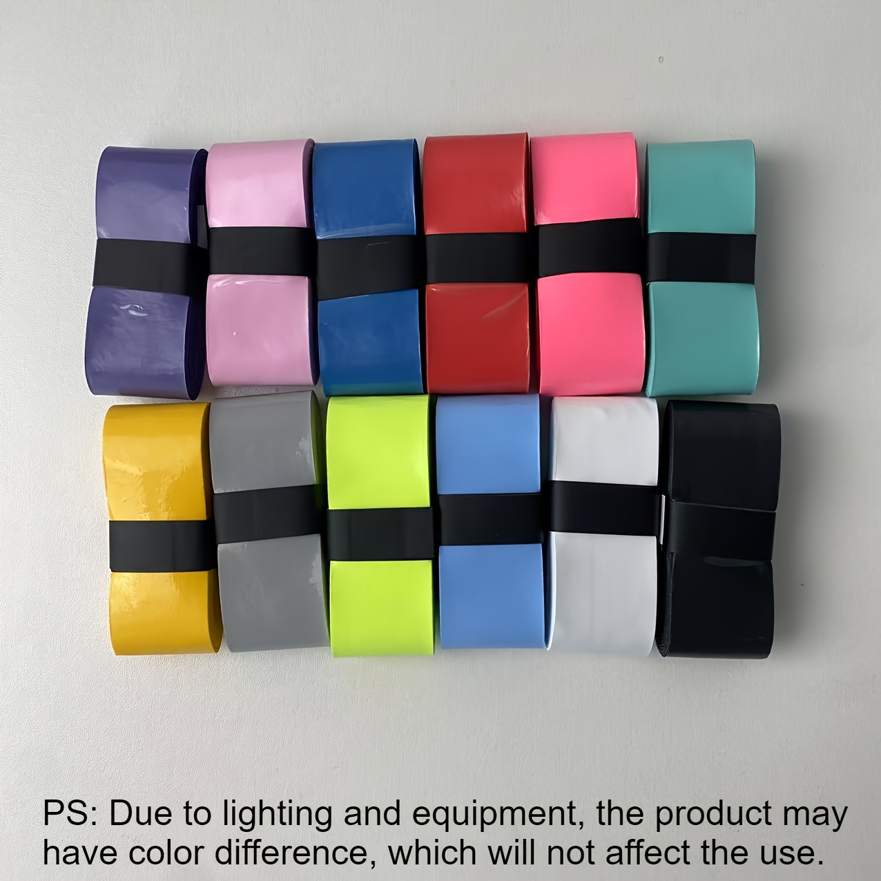 TEMU 12pcs/6pcs Non-slip Sweat-absorbing Tennis Racquet Grip Tape - Pu Material, Assorted (neon & Solid Colors) For Control & - Universal Racquets