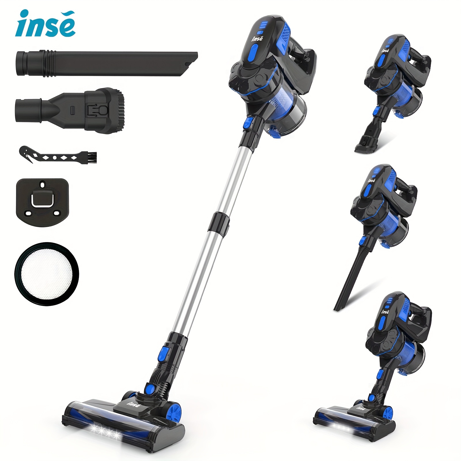 

Inse V770 Cleaner, 6-in-1 Rechargeable With 2200mah Battery, 45-min , Powerful 12000pa Suction For Pet Hair & Hard Floors, , Led Headlight, Multi-attachment - Ideal For , Cordless Vacuum Cleaner, Inse