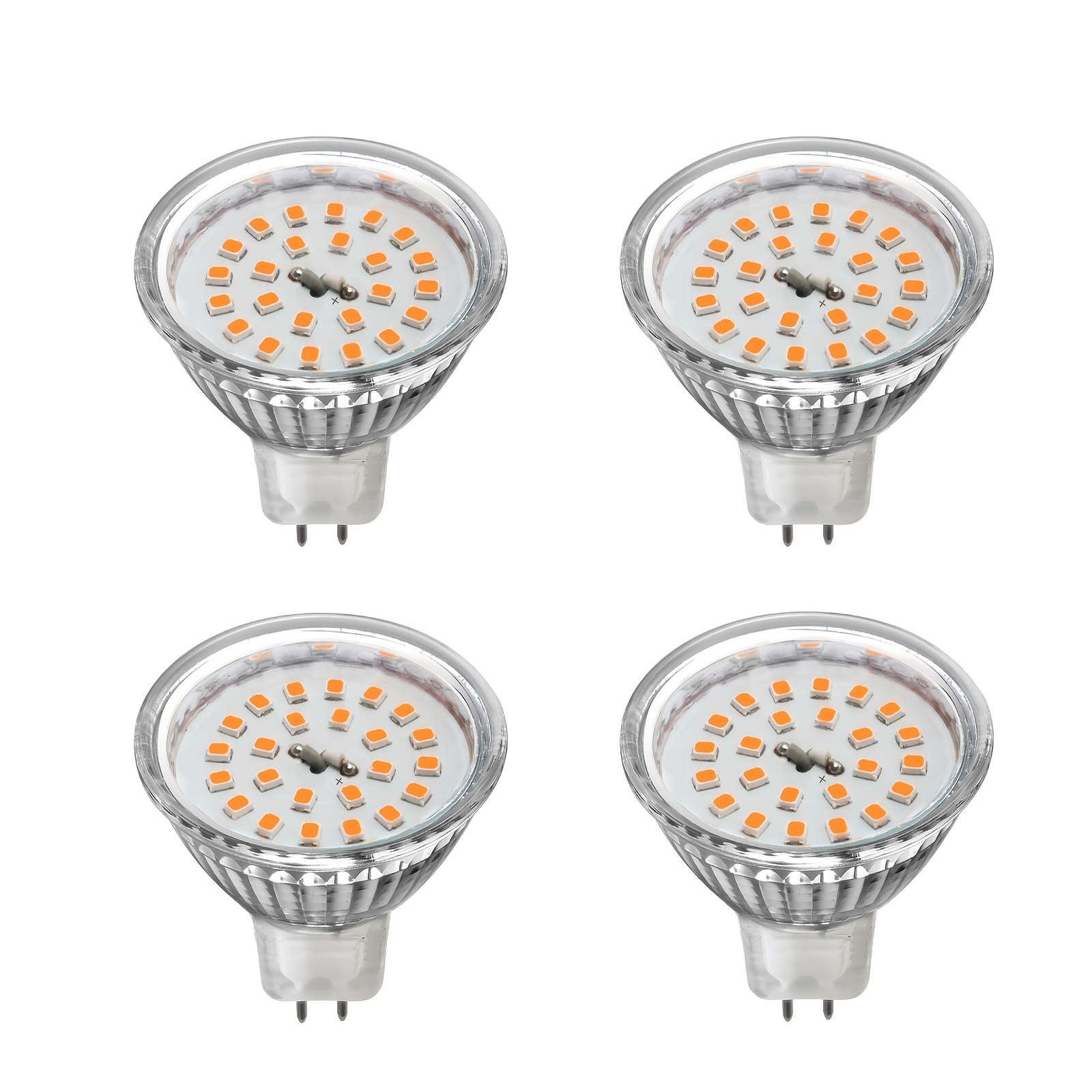 Mr16 Led Bulbs, 2700k Warm White, 500lm 5w Gu5.3 Mr16 Acdc 12v 45 Degree Beam Angle For Landscape, Recessed, Track Lighting, Lamp 4/ 6/ 10 Pack