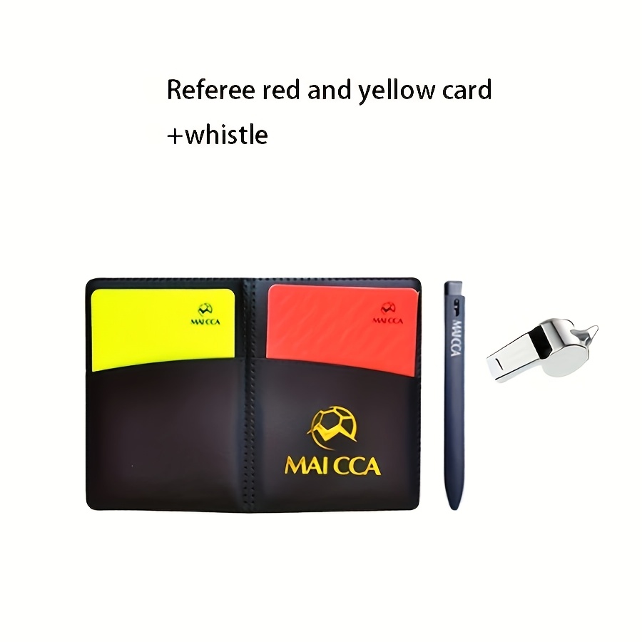 TEMU Kit de Árbitro de Fútbol, y Amarillas, Silbato de Árbitro, Insignia con Logotipo C, Herramienta de Entrenamiento para Árbitros de Juego, Regalo