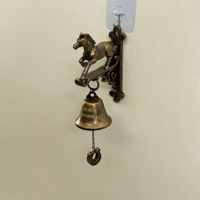 TEMU Horse-drawn Carriage Running Wall-mounted Resin Welcome Doorbell, Realistic Running Horse Wall-mounted Resin Doorbell, Entrance Welcome
