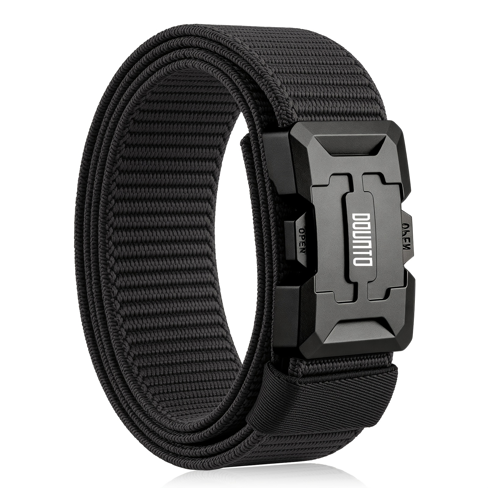 TEMU Men's Quick Release Tactical Belt, Heavy Duty Nylon Webbing Belt, Adjustable Work Waist Belt For Outdoor Hiking Daily