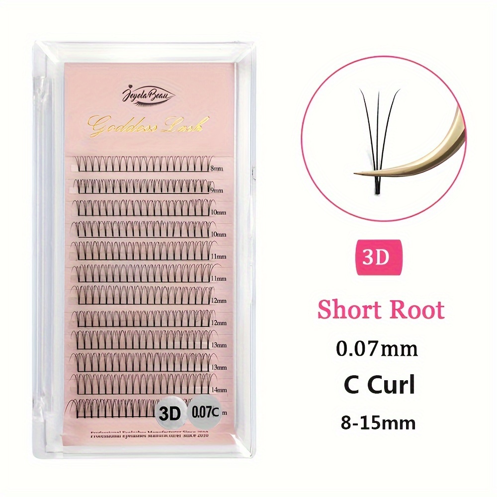 Image of Jb Jeyelabeau 3d Premade Fan Eyelash Extensions - Soft, Natural-looking Volume Lashes Shape Design For Beginners - Mixed Lengths (8-15mm), Jb Jeyelabeau