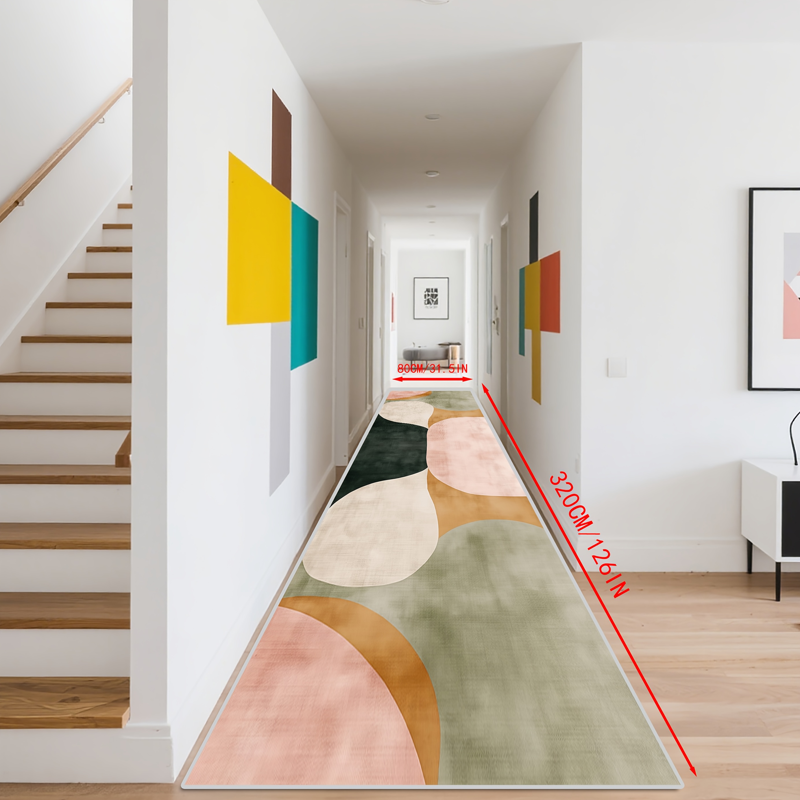 TEMU Golden Diamond Velvet 1pc Outdoor Rug, Outdoor Plastic Straw Carpet, Outdoor Patio Rug, European Art Design Hallway Staircase Anti-slip Carpet,