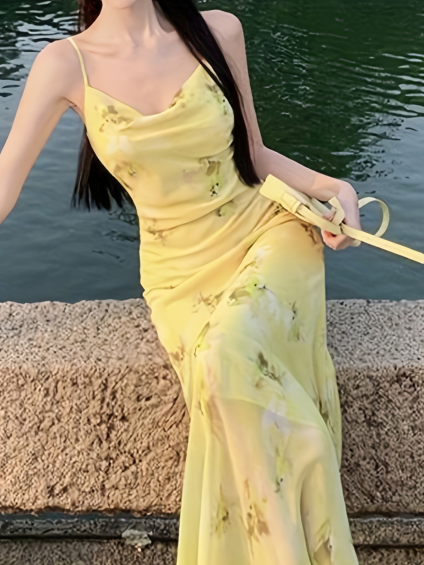 diesel gold dress Liquid Gold Glitter Mesh Maxi Dress in Champagne main image 0