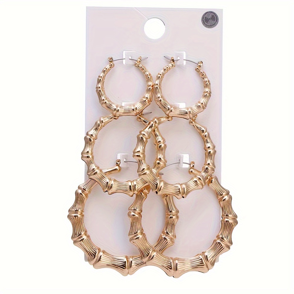 3 Pairs Of High-end Hip-hop Earrings