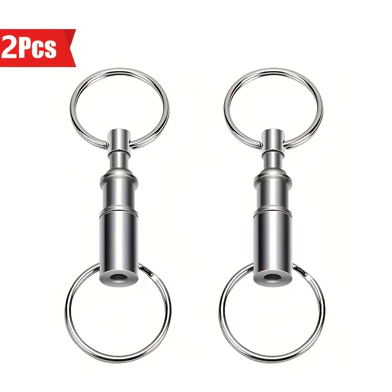 TEMU 4pcs Stainless Rings With - Durable, Versatile For Backpacks & Travel Gear, Ideal For , Travel Gear Accessories | Durable Key Rings | Sleek