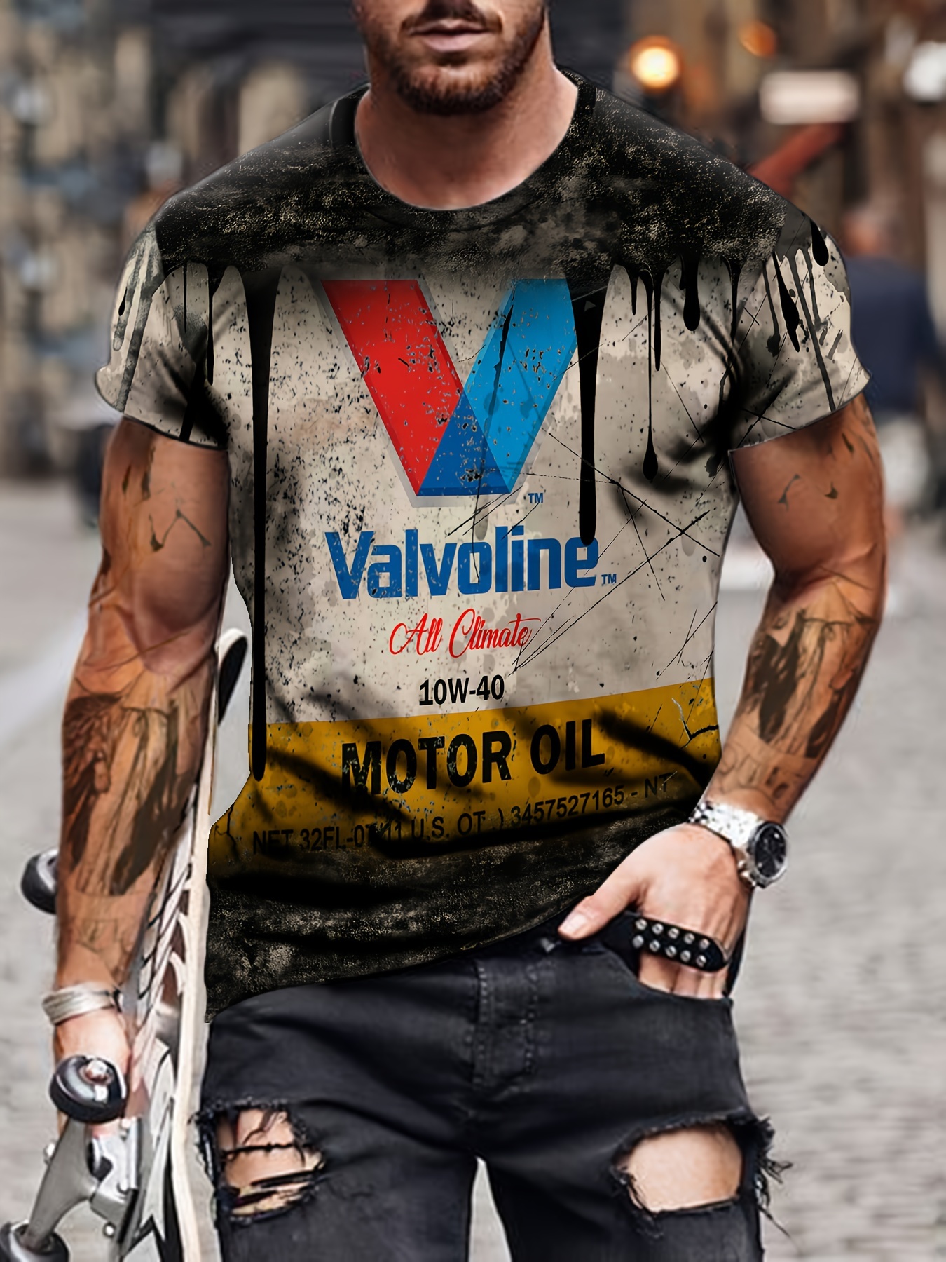 Summer Men's 3D Printed T-shirt, Strong Men's Casual Round Neck T-shirt, Men's Novelty Pajamas