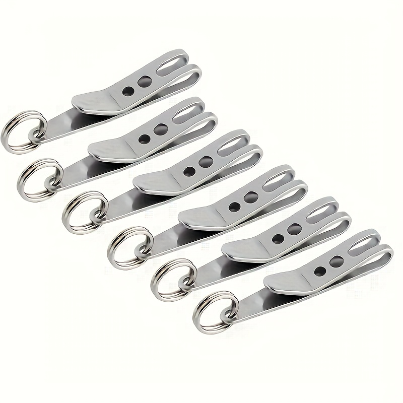 Image of 6pcs Edc Gear Set - Pocket Hanging Clip, Hook Tool, Key Ring, Keychain, Free Clip - Durable Golden Exhibition Material - Suitable For And Professionals - For And Campers | Accessory And Keychain