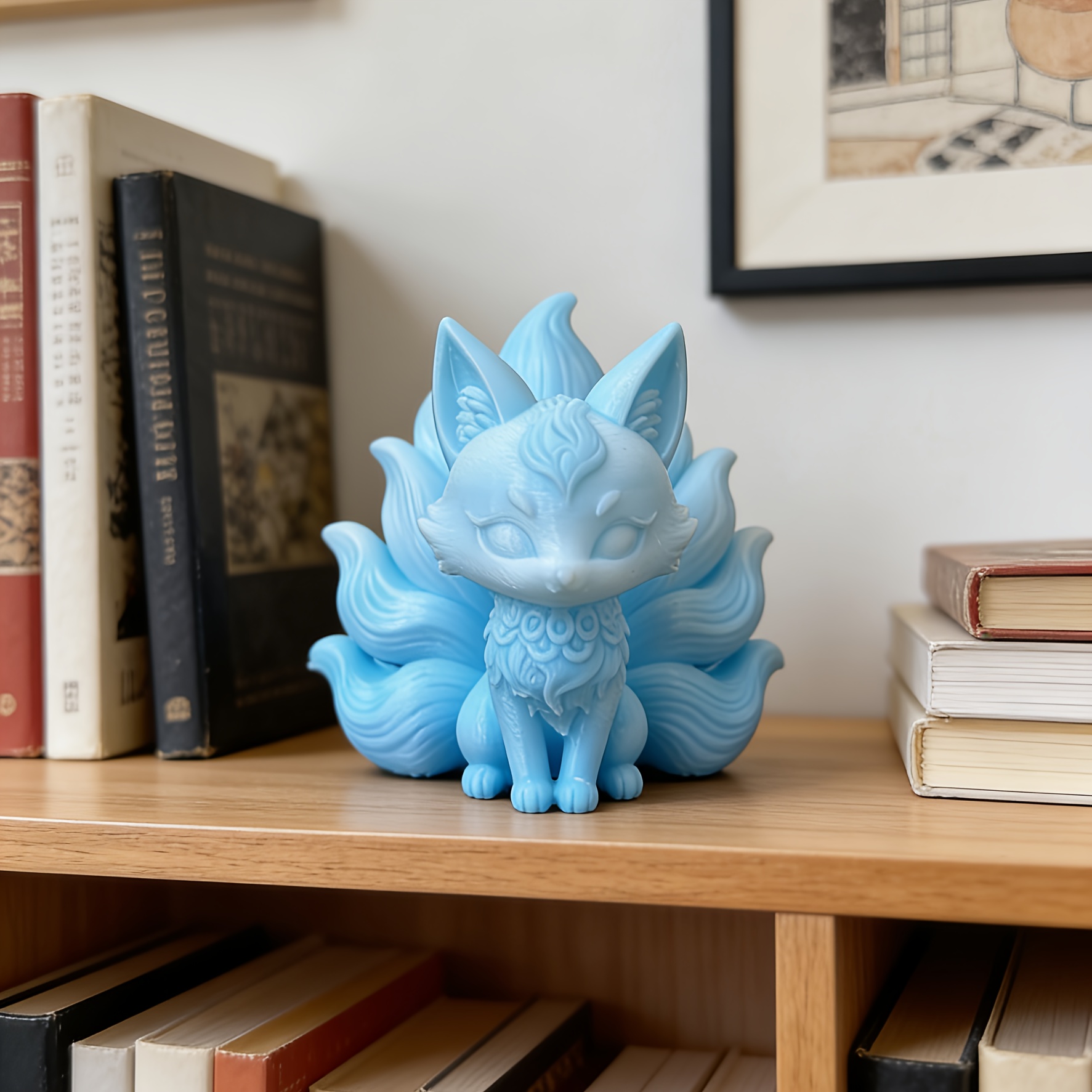 mini nine tailed fox desk figure cute chibi nine tailed fox - Temu