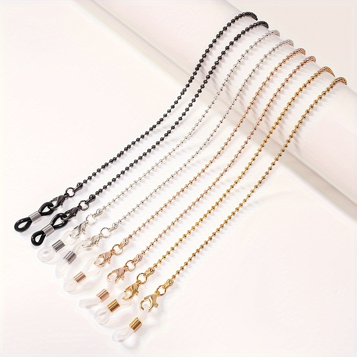 

Beaded Glasses Chain Anti Slip Metal Sunglasses Lanyard Strap Stylish Face Covering Eyewear Retainer