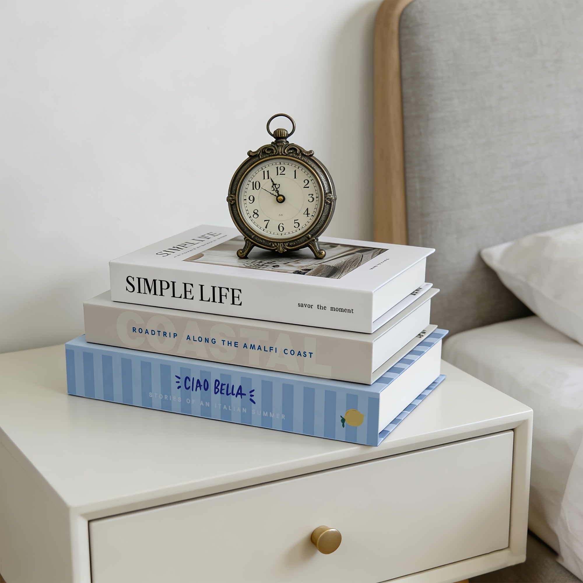TEMU 3pcs Modern Home Decoration Books, Blue, Beige And Dining Table Decoration Books, Suitable For Coffee Tables, Dining Tables And Bedside Tables