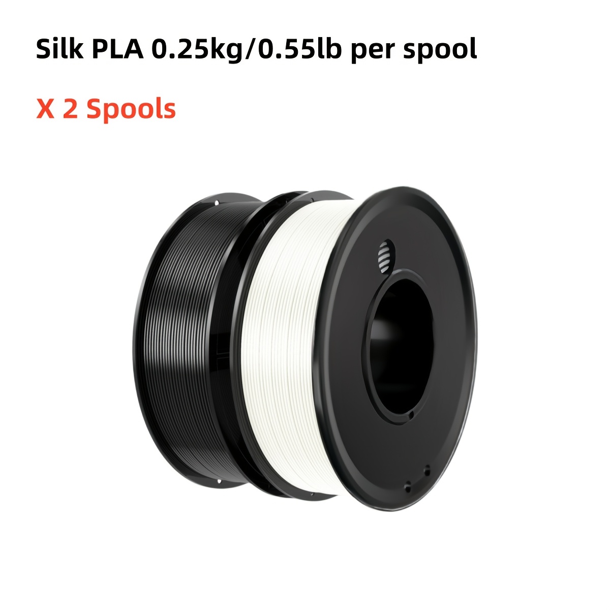 Pla Filament Bundle 1.75mm 3d Printer Filament, 2 Packs 0.25kg (0.55lb)/spool (total 0.5kg/1.1lbs), Fit Most Fdm 3d Printer ( Black+ White)