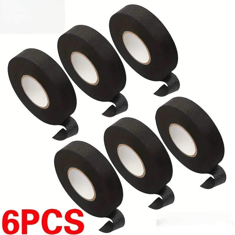 2/6/12pcs Electrical Tape Heat-resistant Harness Bundle Insulation Auto Wiring Fabric Cloth Wrap Cable Organizer Adhesive Tapes