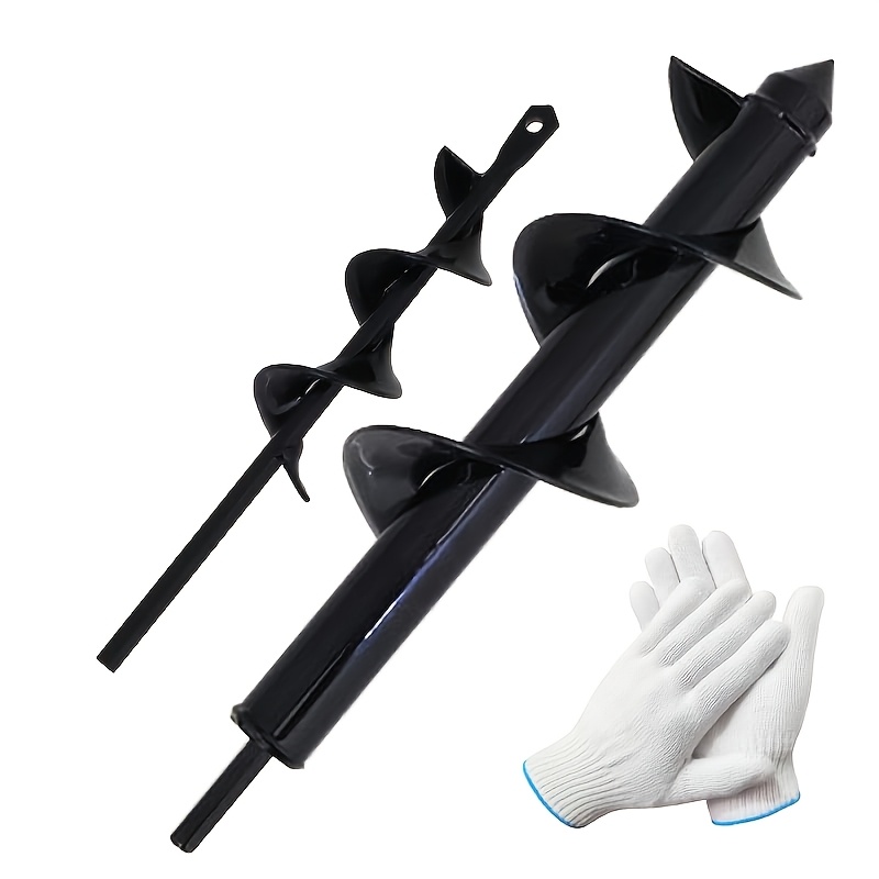 TEMU 2pcs Set Of Auger Bits - Heavy-duty Auger For Planting And Planting Tools (1.97 Inches × 8.66 Inches And 3.15 Inches × 9.84 Inches) - Compatible