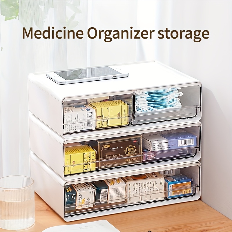 

Medicine Organizer With Drawers - Plastic Family Care Kit, Versatile Storage Solution For , Under-bed Storage