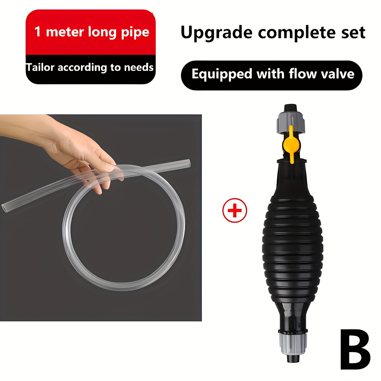 High-pressure Manual Fuel Pump With Valve - Durable Eva Material, Anti-theft Design For Cars & Motorcycles, Easy-to-use Hand Fuel Transfer Pump