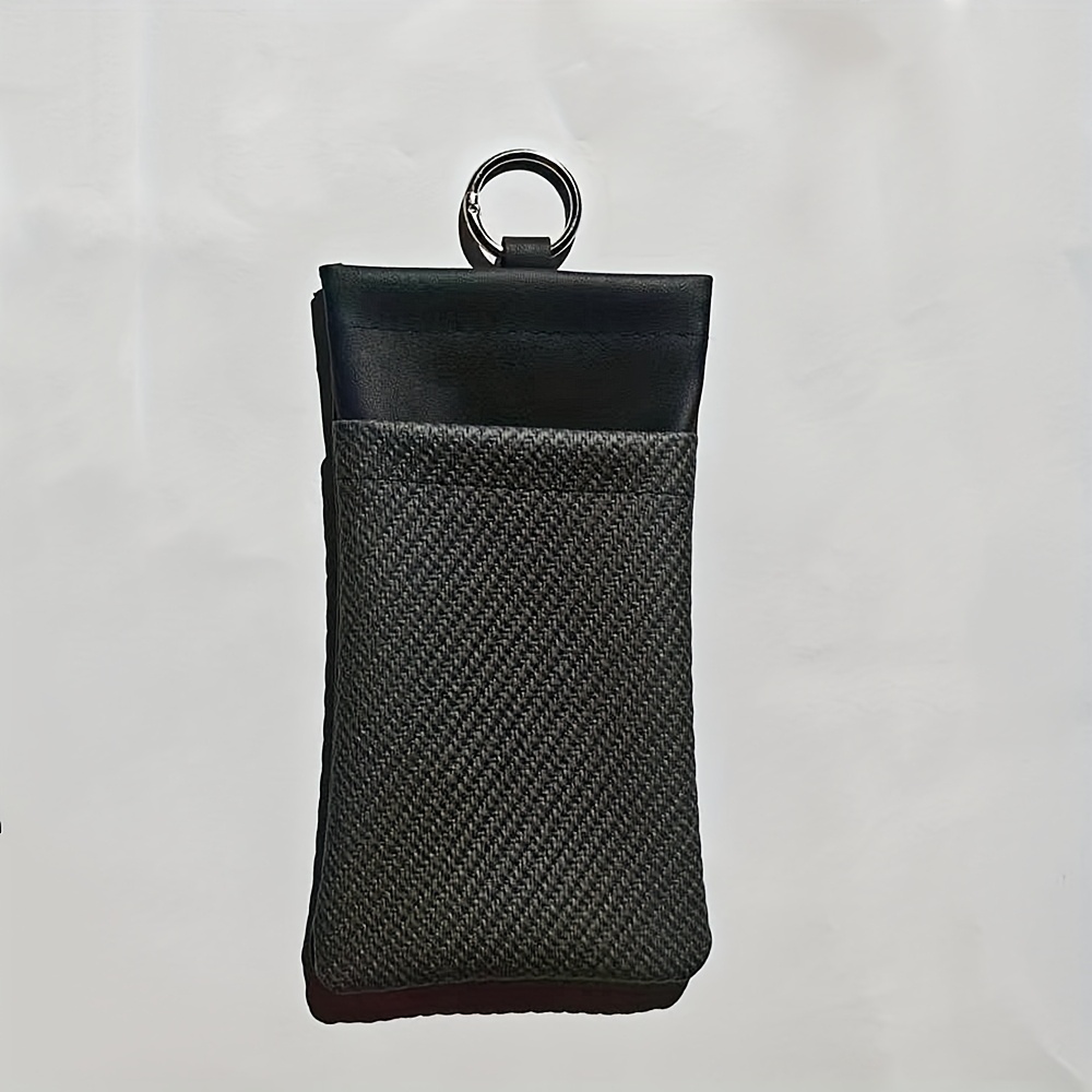 TEMU 1pc Double-layer Glasses Case With Round Buckle Portable Glasses Pouch, Capacity For Of Glasses, And Multifunctional Anti-loss Pouch For Cash,