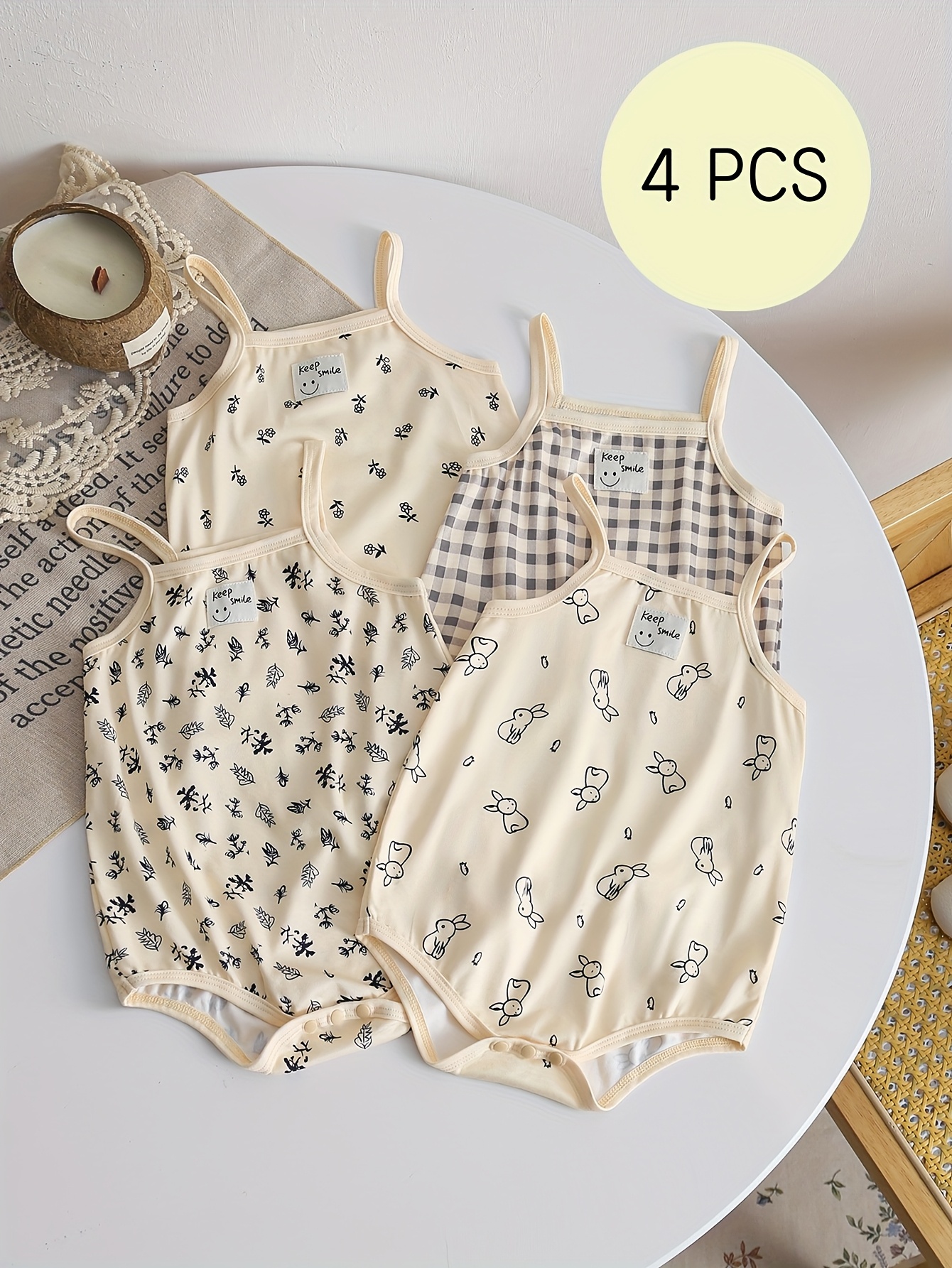 girls' clothes: floral cartoon print camisole Temu Canada