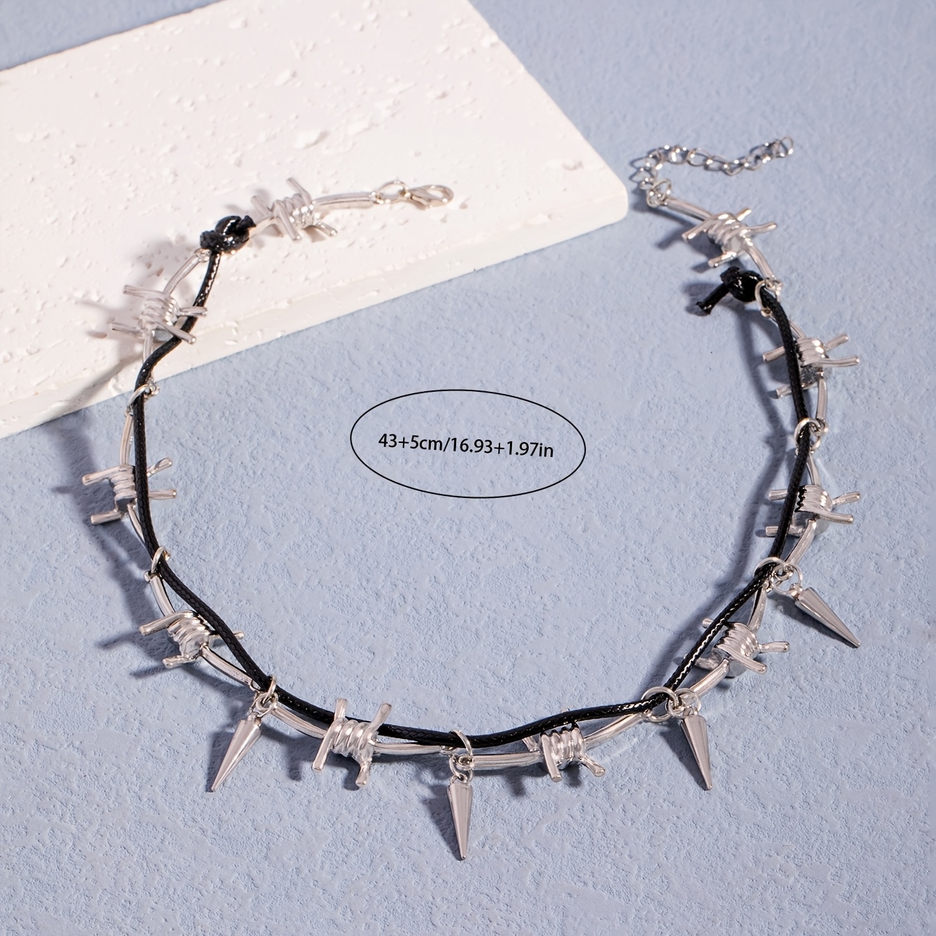 Hip-hop Gothic Thorny Necklace with Willow Decoration