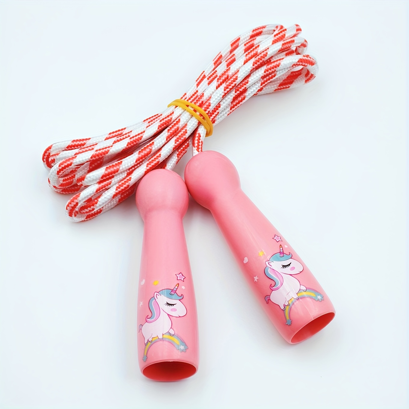 TEMU Adjustable Braided Jump Rope With Abs Material Handles - Ideal For Fitness, Exercise, Workout & Weight Loss - 4 Stylish Themes Available