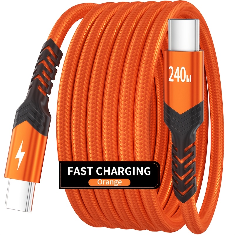 240w Super Fast Charging Usb-c To C Durable Braided Cable | Built-in | Data Transmission | For Iphone, For & All Type-c Smartphones, Tablets And Laptops - Sinhyte