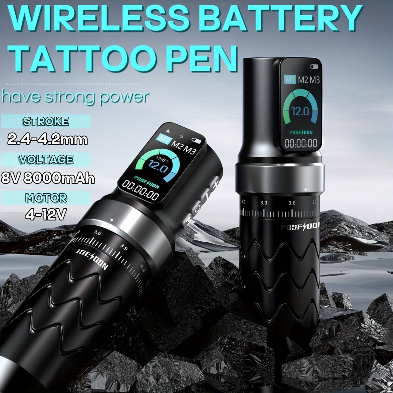 poseidon cordless rotary tattoo machine lcd display 2300mah - Temu