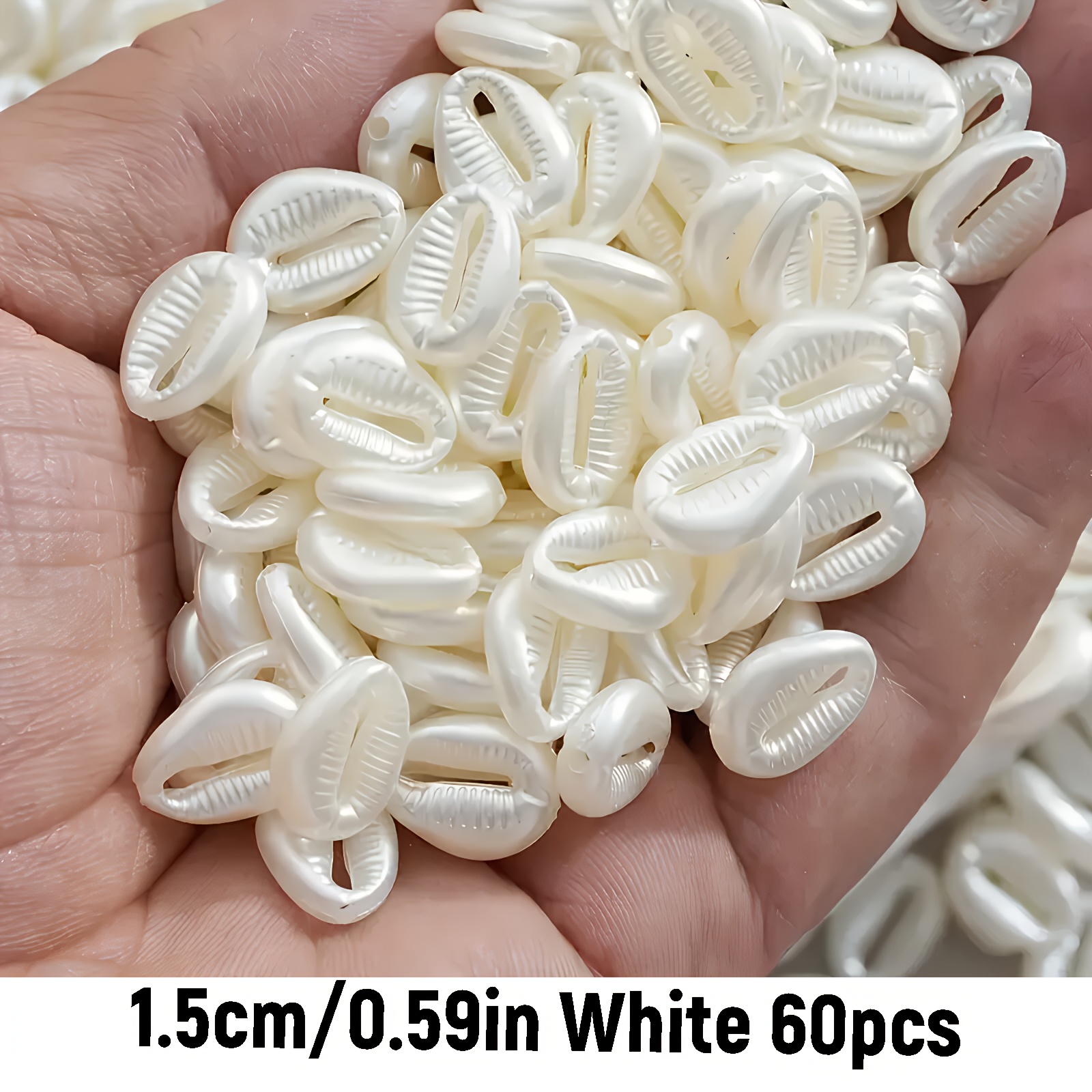 TEMU 60 piezas de cuentas acrílicas de de concha de 15 mm, ideales para la de joyas como pulseras, collares y