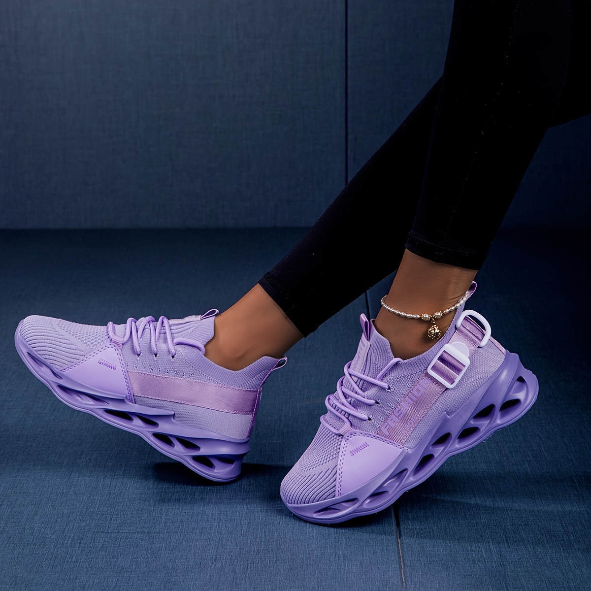 Women's Solid Color Trendy Sneakers Lace Soft Sole Platform - Temu