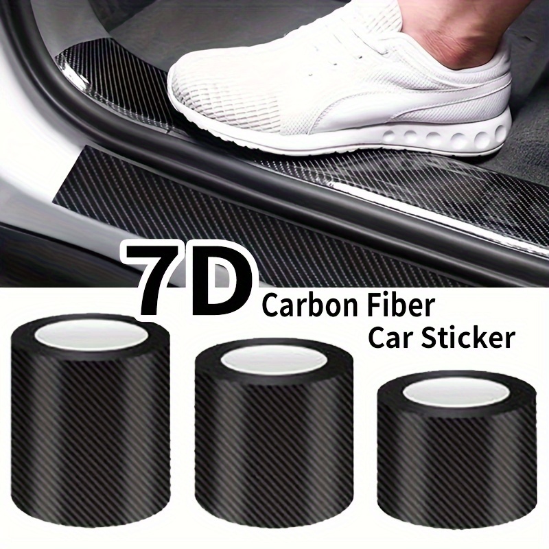 

7d Carbon Fiber Vinyl Car Decal Film – Self-adhesive, High-gloss Protective Sticker For Car Body, Doors, Thresholds – Anti-scratch, Waterproof, Single Use, For Plastic, Glass, Metal, Ceramic Surfaces