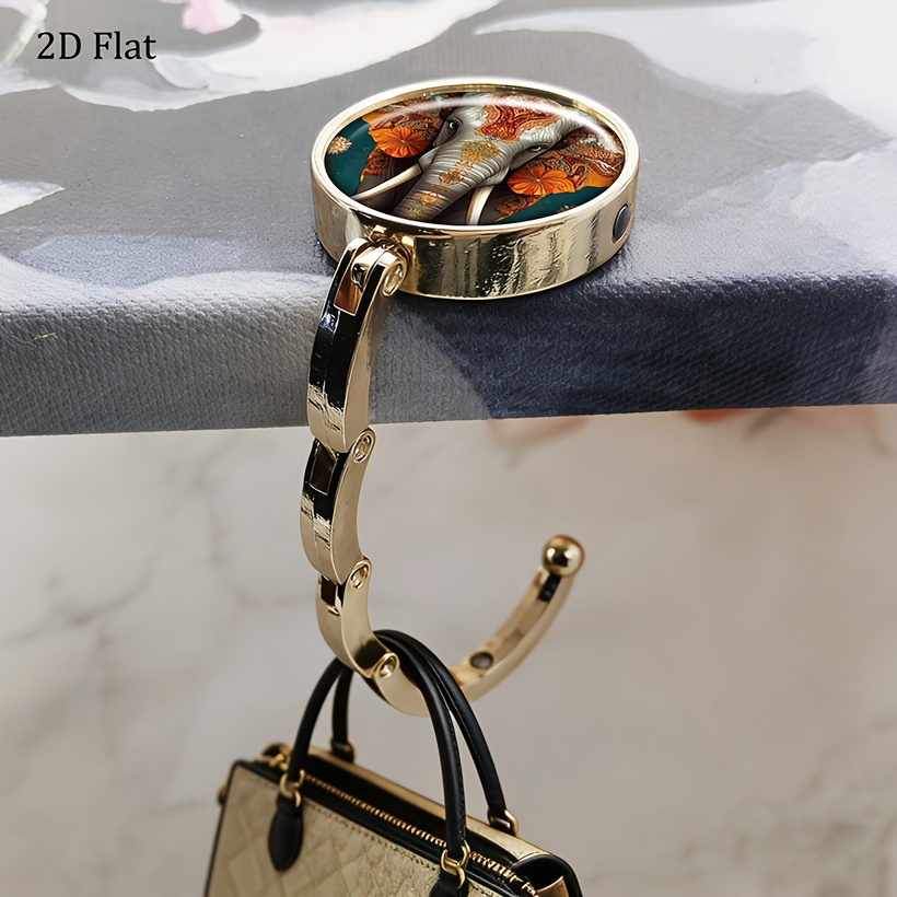 Cute Elephant-Shaped Foldable Purse Hanger Hook
