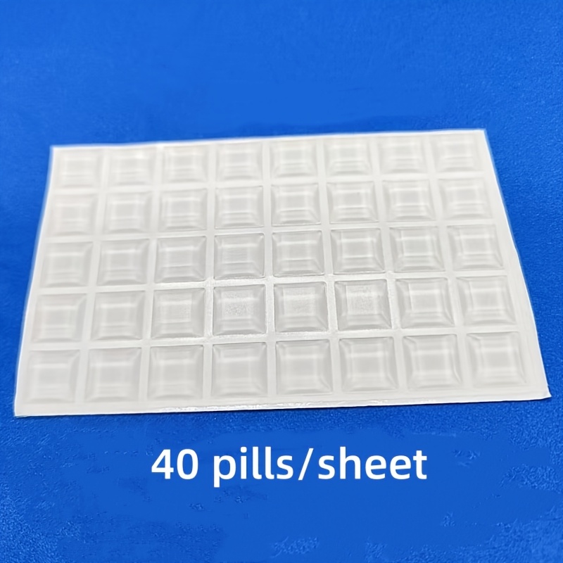 TEMU 40pcs Transparent Self-adhesive Furniture Pads-noise Reduction And Anti-collision Buffer Squares, Suitable For Glass, Keyboard, Computer-strong