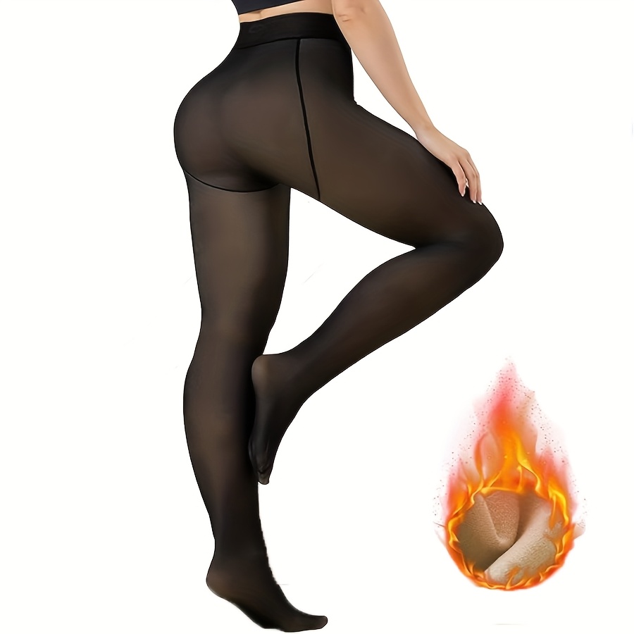 medias mujer forro polar translúcido medias cintura Temu Argentina