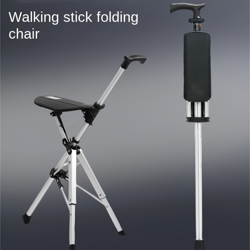 Foldable Crutch Chair Multi Functional Non Slip Walking Stick With Seat  Hiking Pole Walker Sitable Crutches Aluminum Alloy Material - Sports &  Outdoors - Temu Kuwait