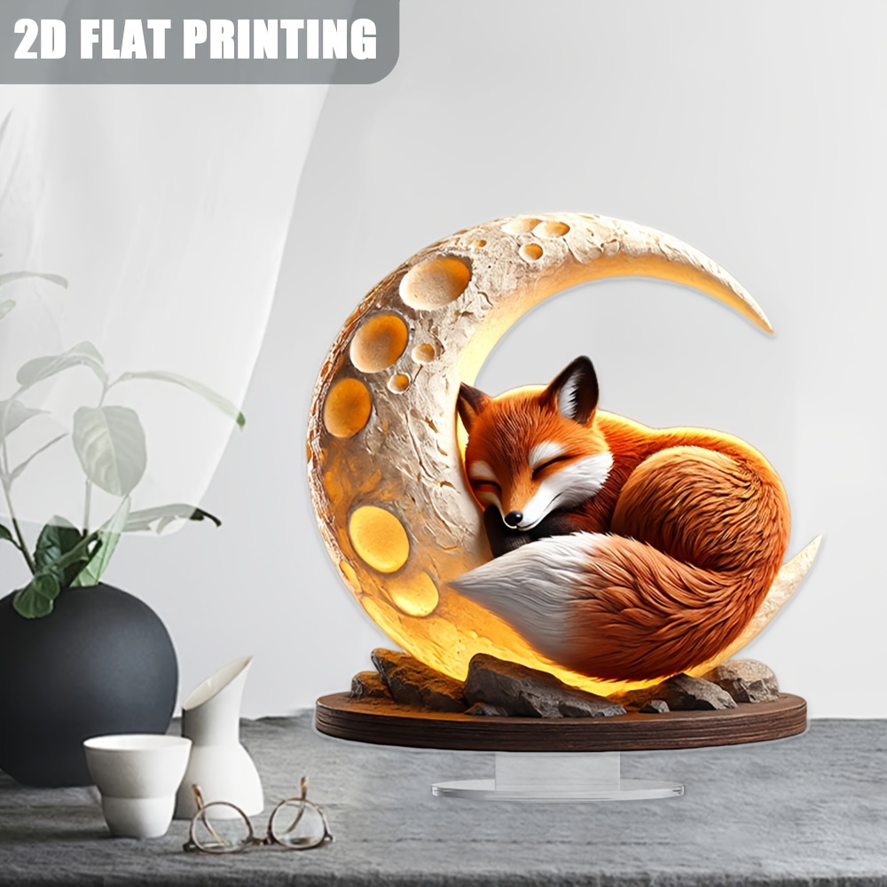 

Art Fox On Figurine, Fox Sleeping On Decor, No Needed, For , ,