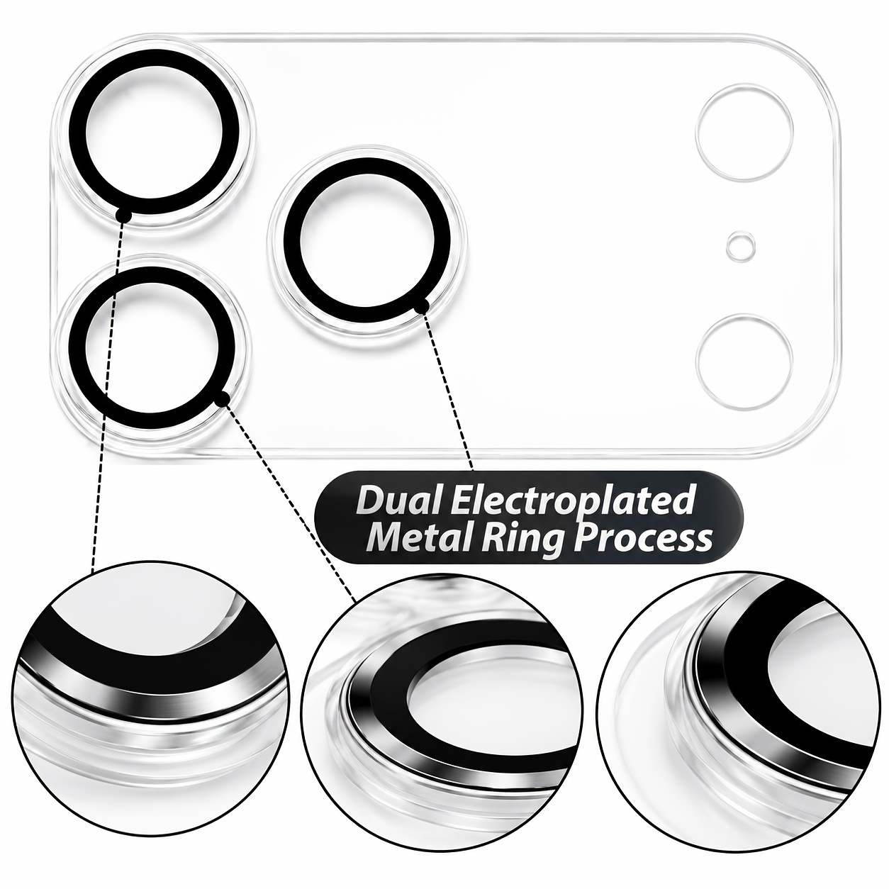 TEMU 1pc Integrated 3d Transparent Two-color Armor, Mobile Phone Lens Full Coverage Protective Film, 90% Made Of Transparent Acrylic Integrated