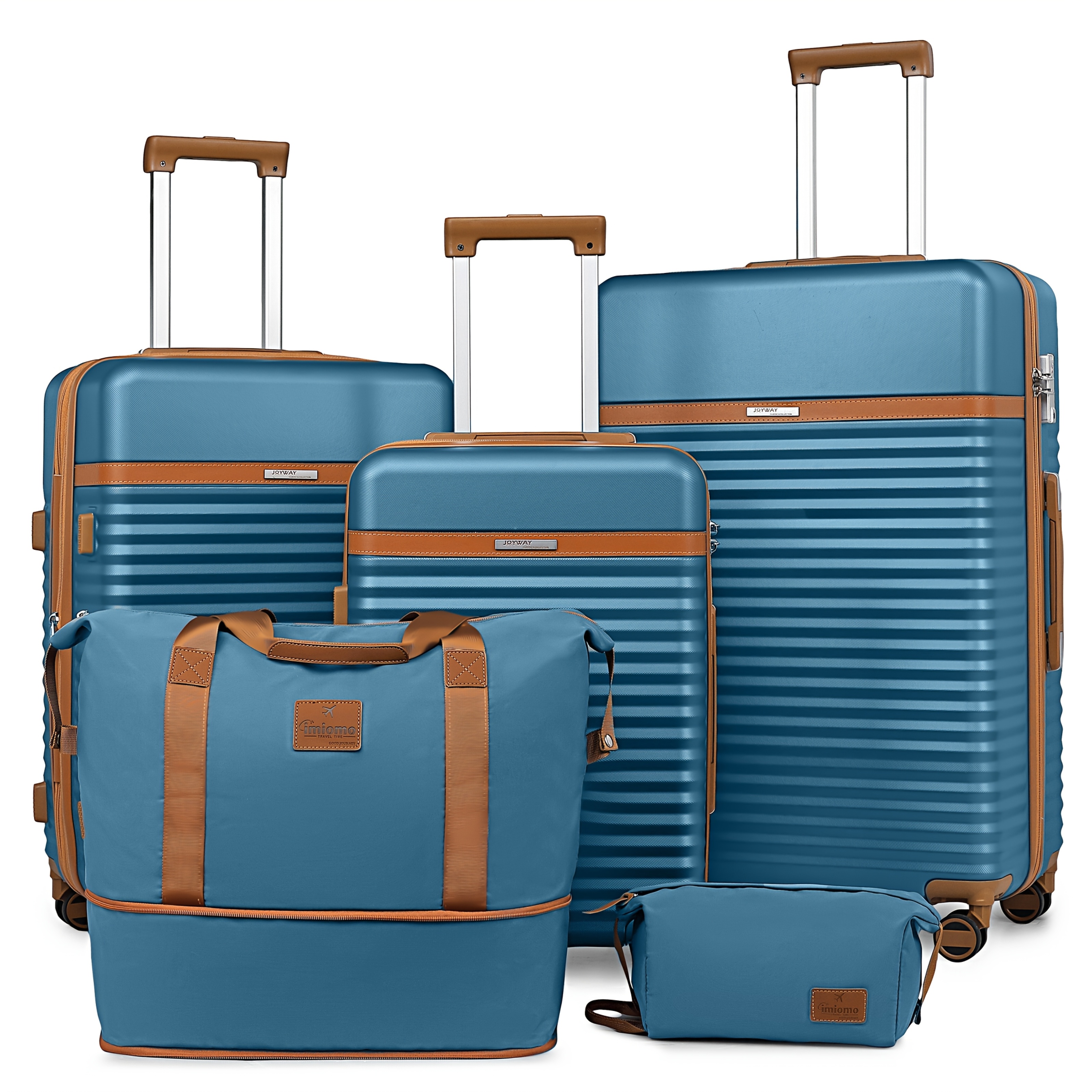 Image of Joyway Hardshell Luggage Set 20/24/28 Inch + Travel Duffel Bag + Toiletry Bag | 20 Inch Carry-on Size With Spinner Wheels & | Business Travel / Family Vacation Luggage Combo
