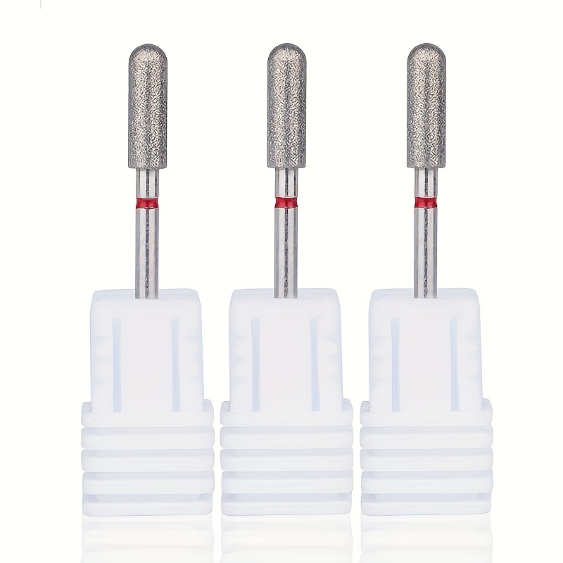 3pcs Low-abrasion Nail Drill Bits With Replaceable Heads – Salon-quality Pedicure & Manicure Polishing Tools, Metallic Sparkle Design For Smooth Nails And Feet
